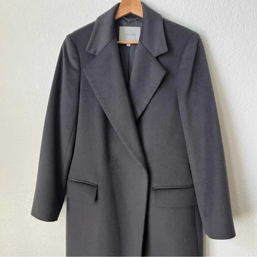 Jigsaw Wool Maxi City Coat in Charcoal - ASO Kate Middleton Royal - UK10/US6 - Picture 3 of 13